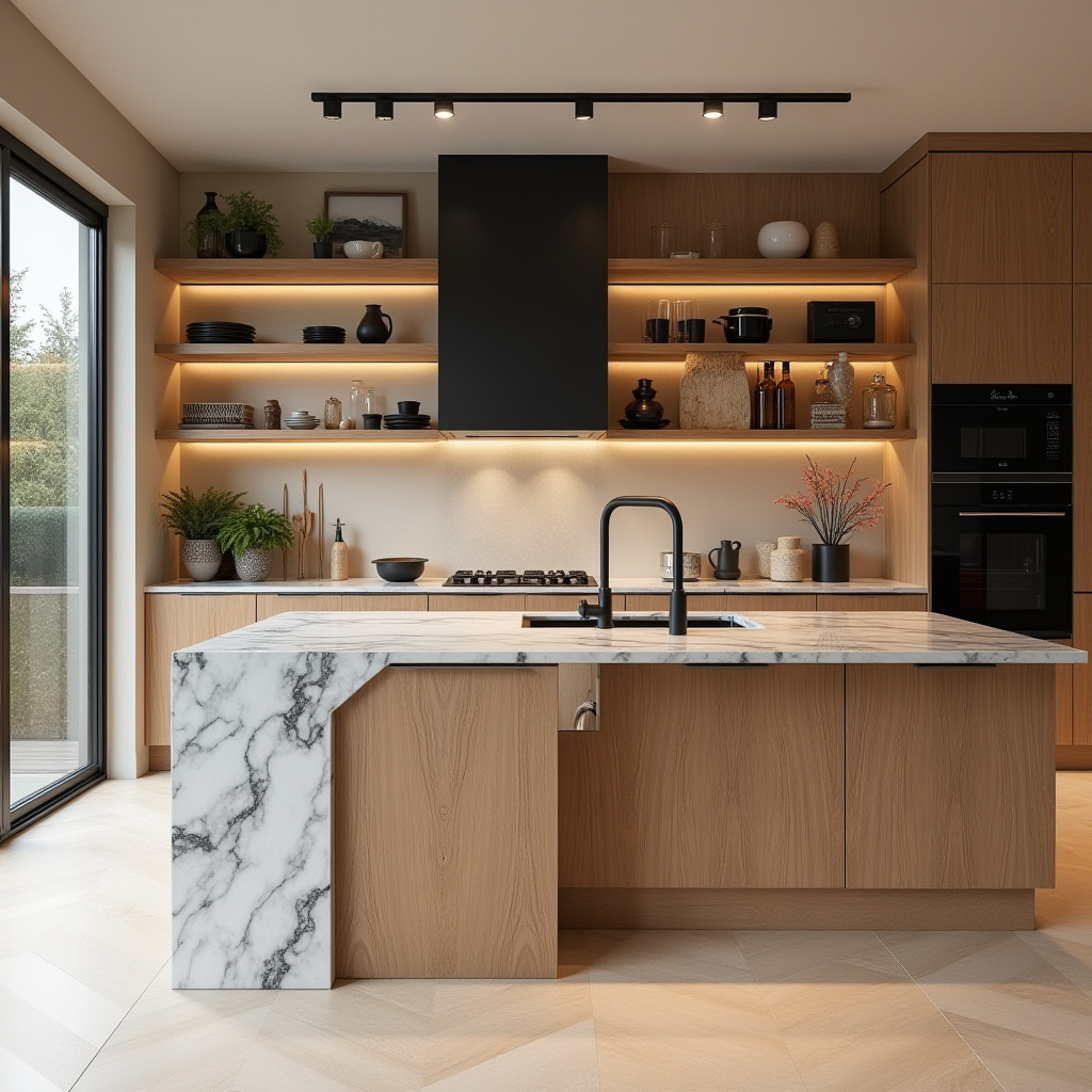 warm modern kitchen design 2