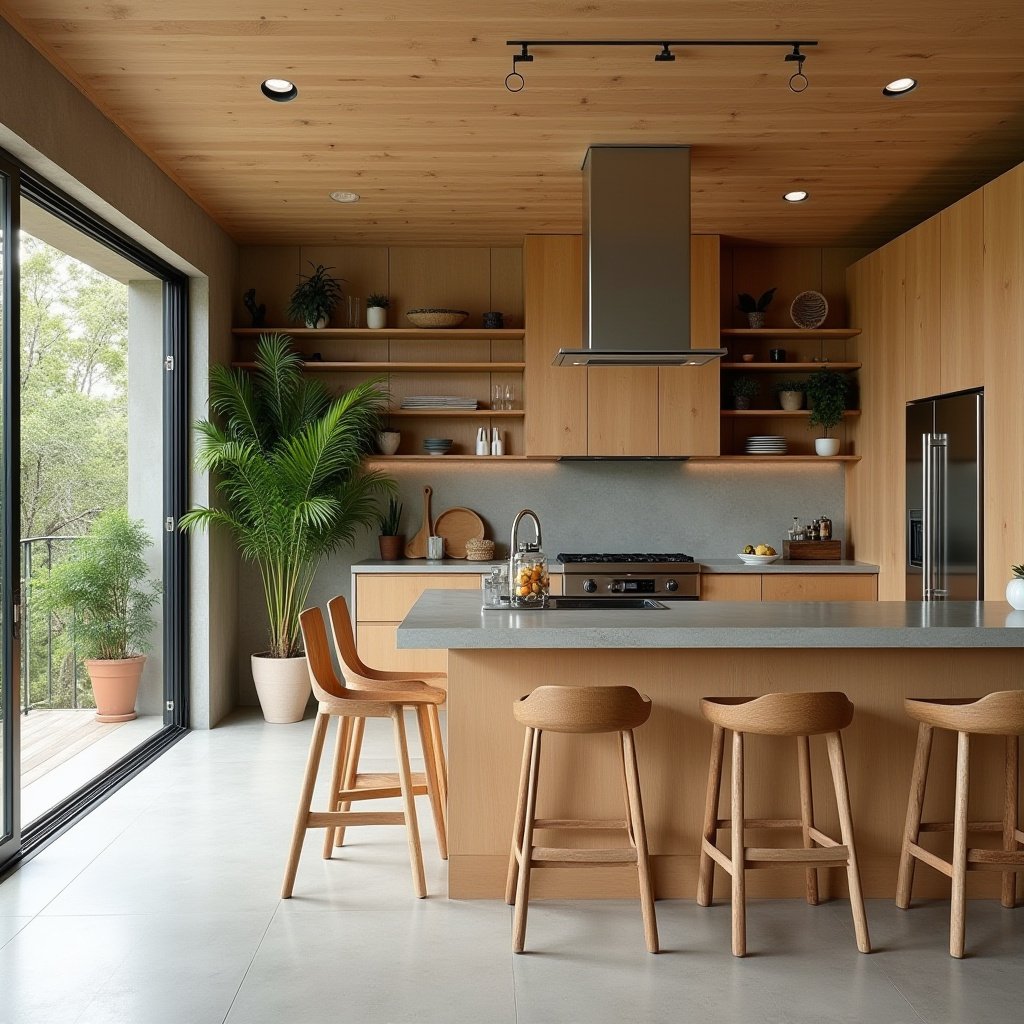 warm modern kitchen design 29