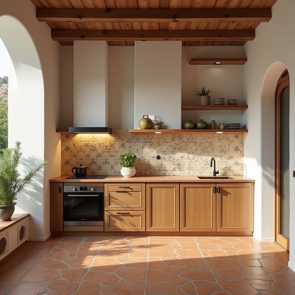 warm modern kitchen design 34