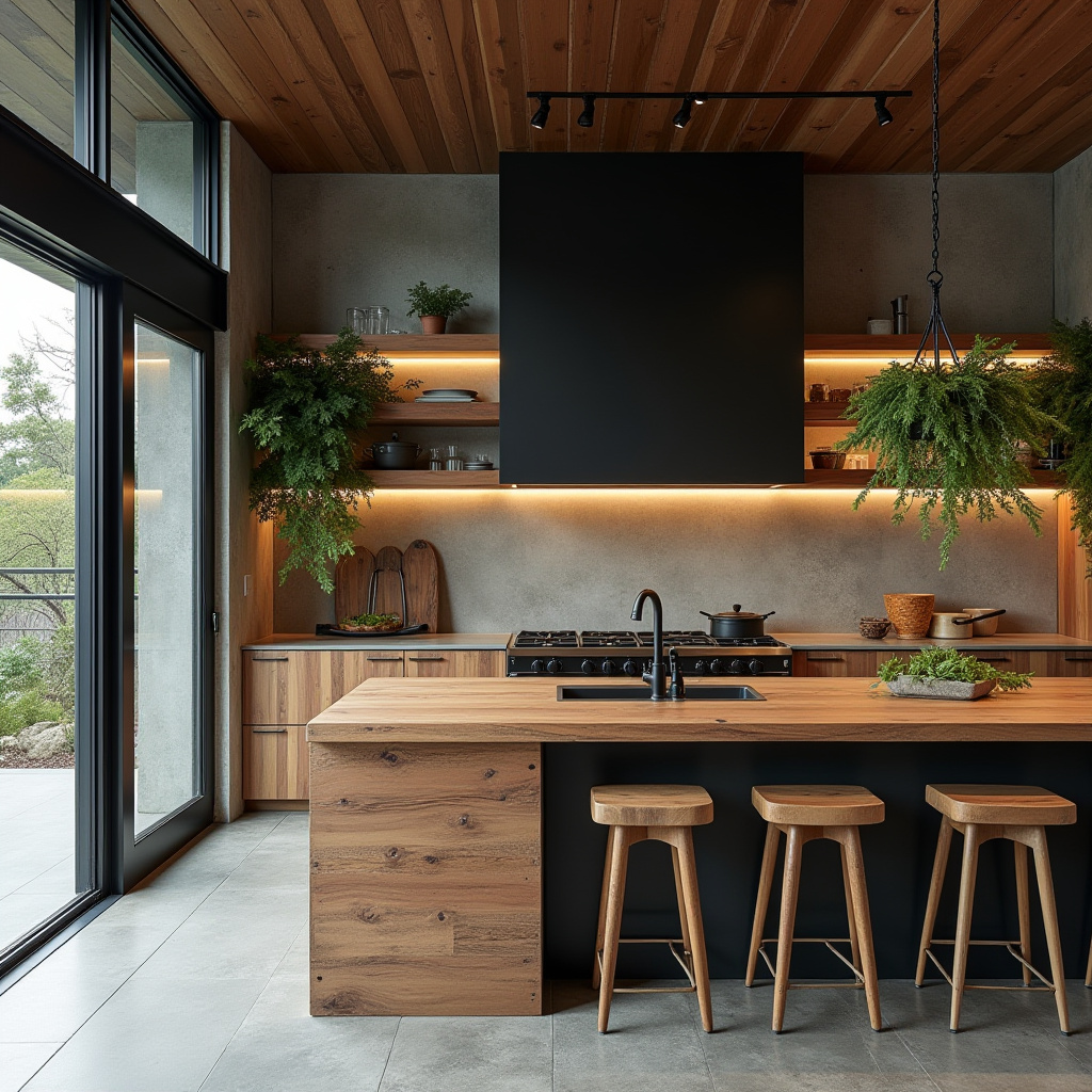 warm modern kitchen design 35