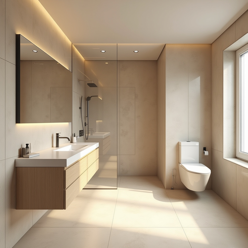 warm neutral bathroom ideas 13