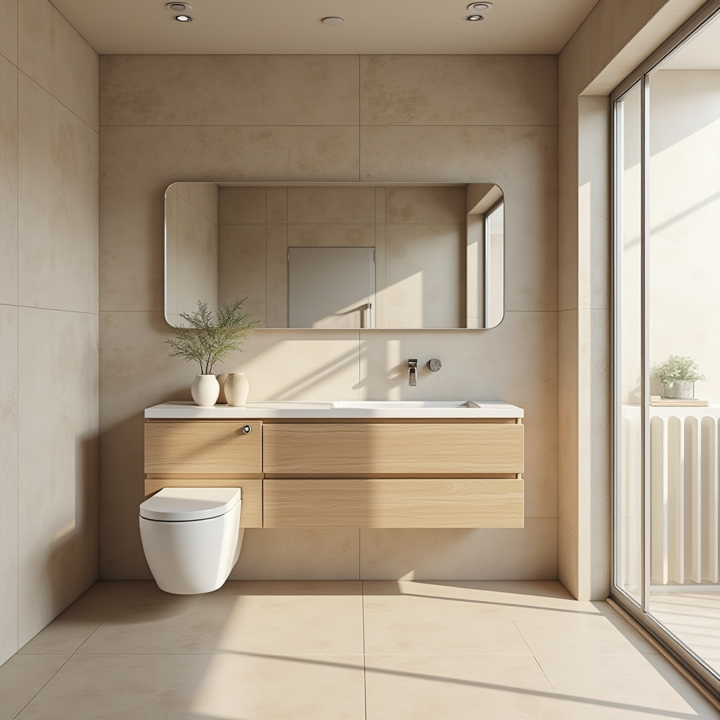 warm neutral bathroom ideas 14