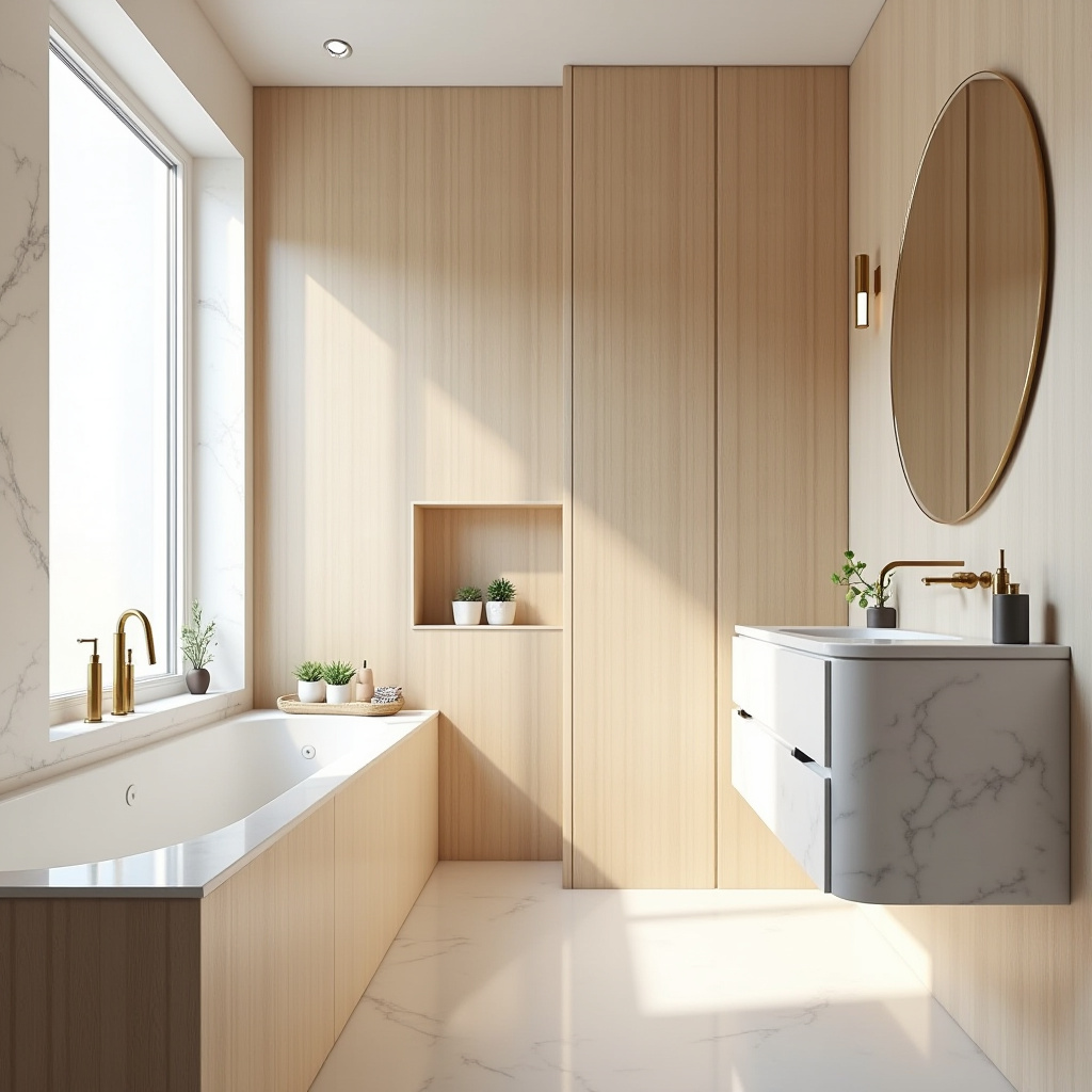 warm neutral bathroom ideas 27