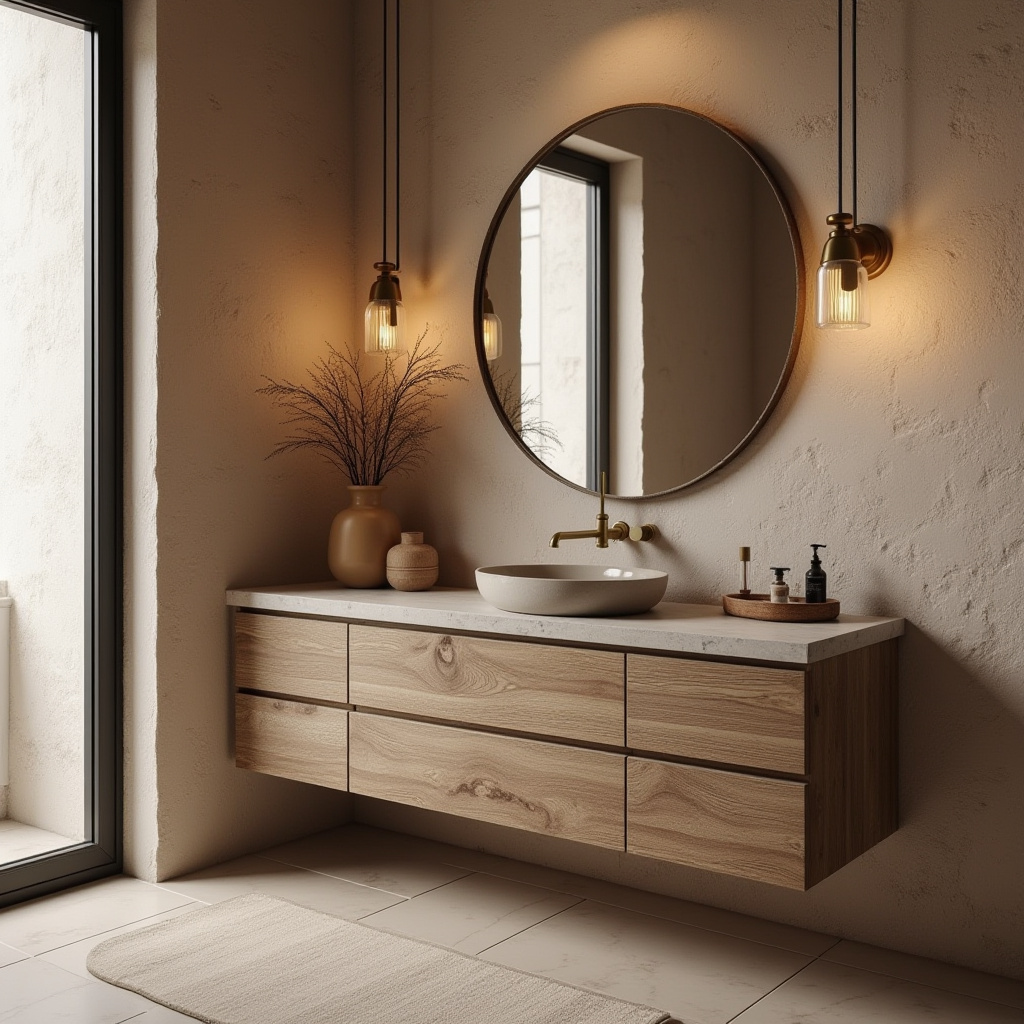 warm neutral bathroom ideas 29