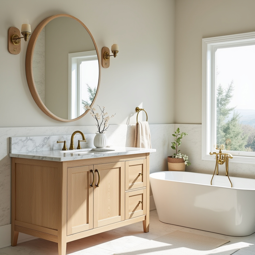 warm neutral bathroom ideas 35