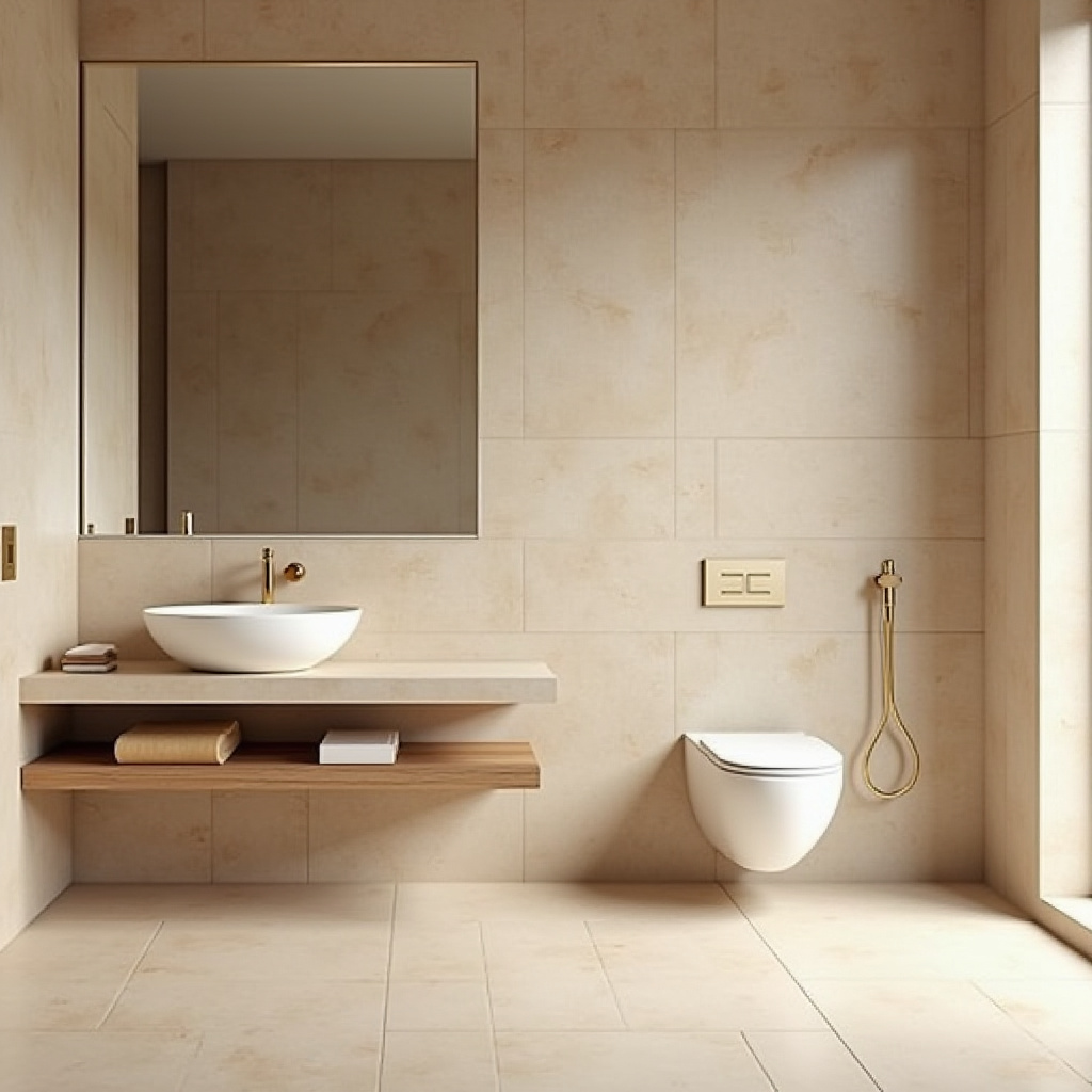 warm neutral bathroom ideas 37