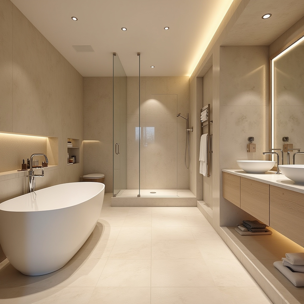 warm neutral bathroom ideas 9