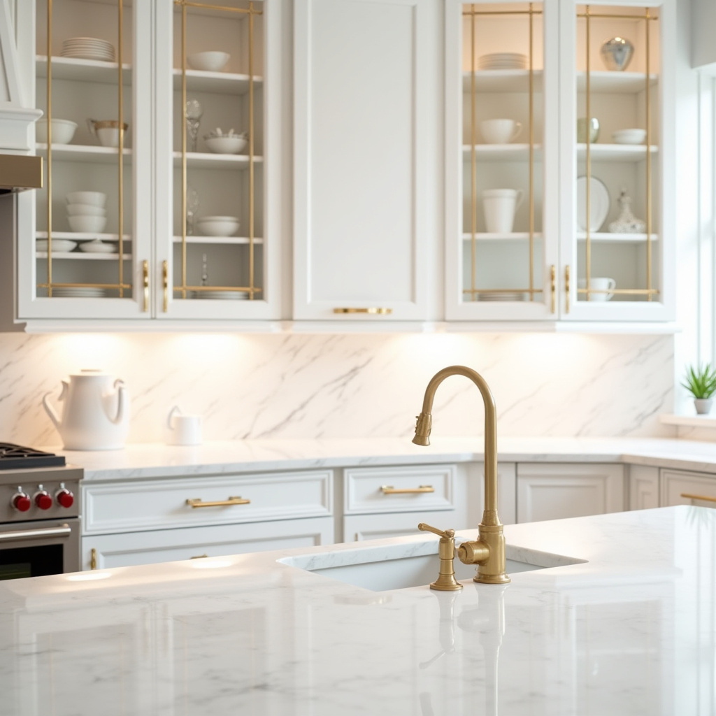 white and gold kitchen ideas 11