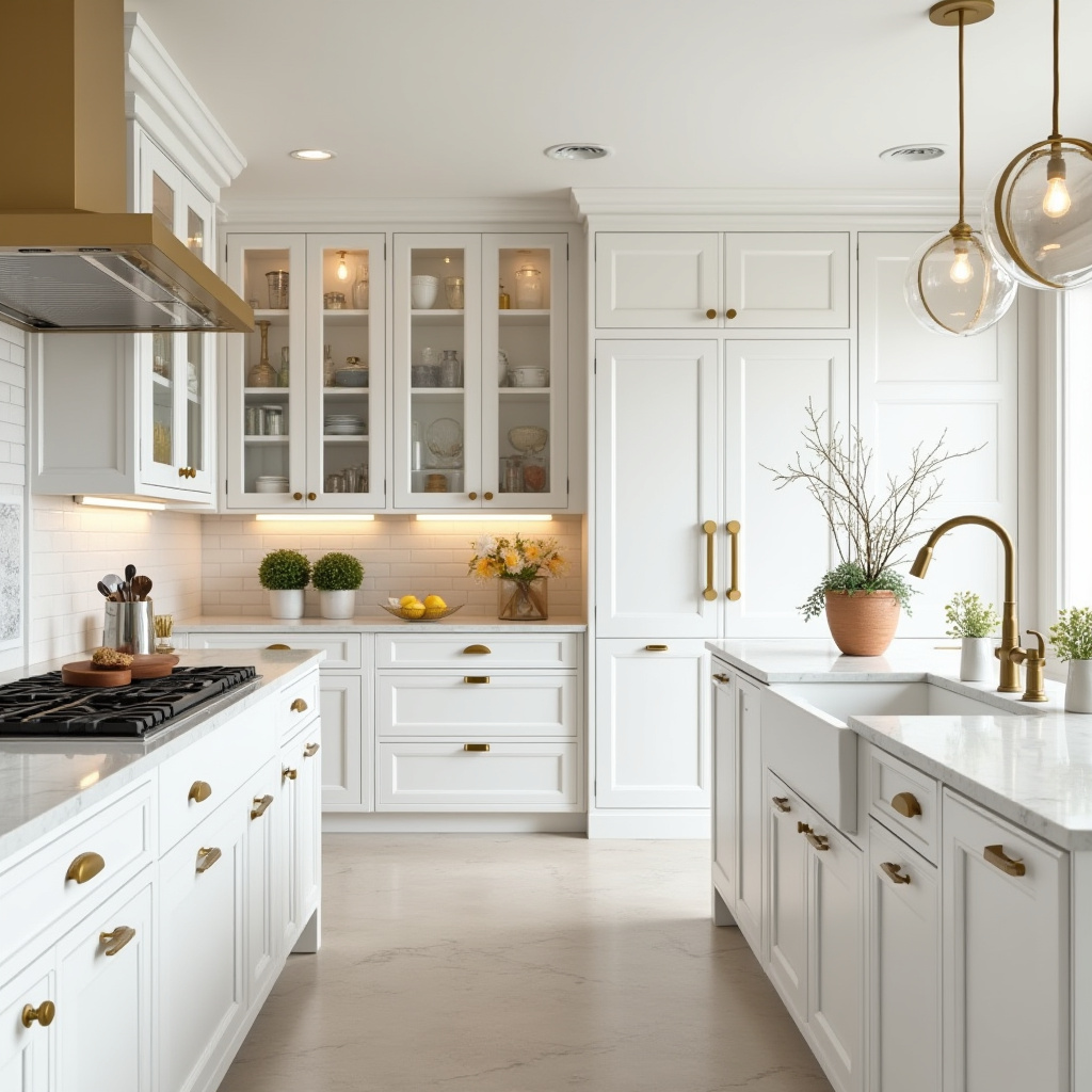 white and gold kitchen ideas 15