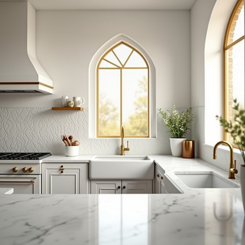 white and gold kitchen ideas 17