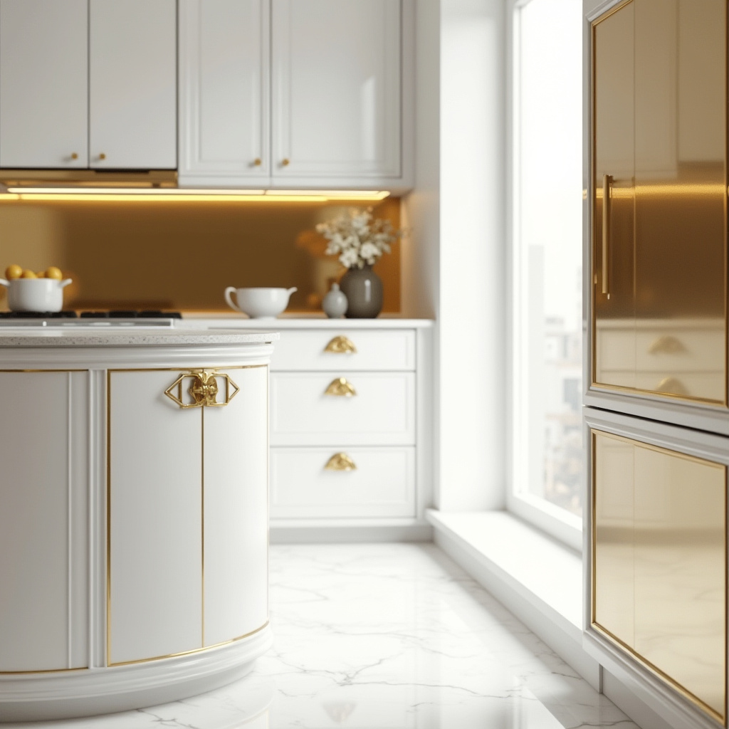 white and gold kitchen ideas 22