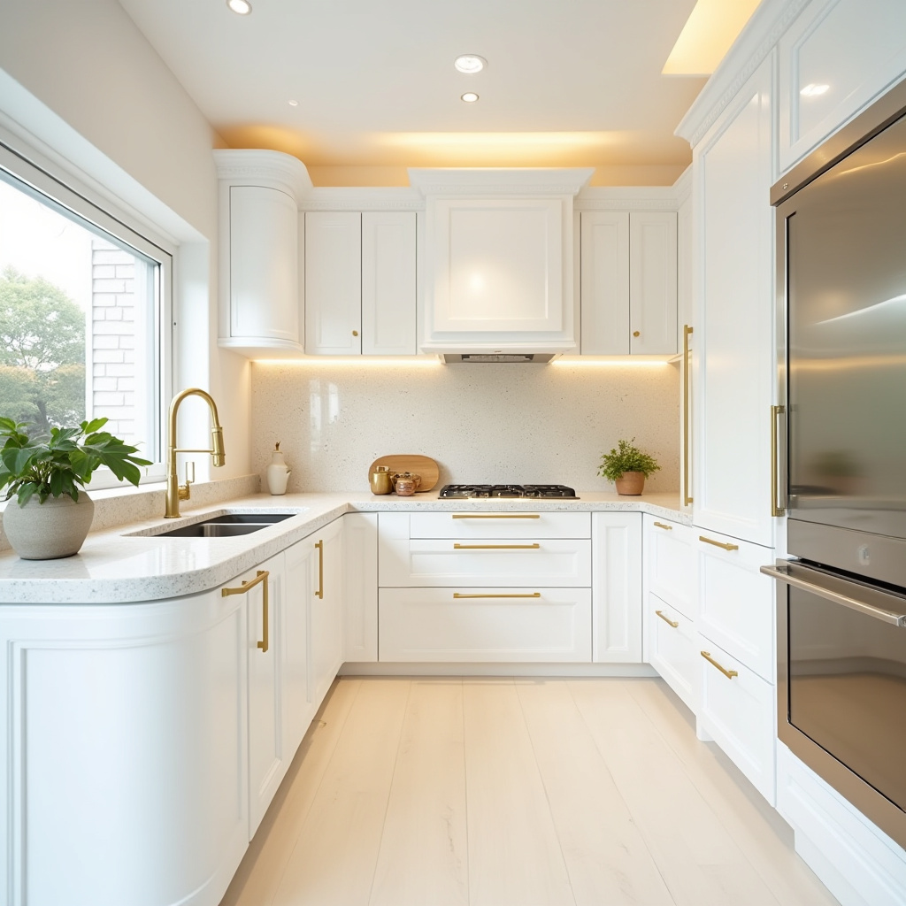 white and gold kitchen ideas 29