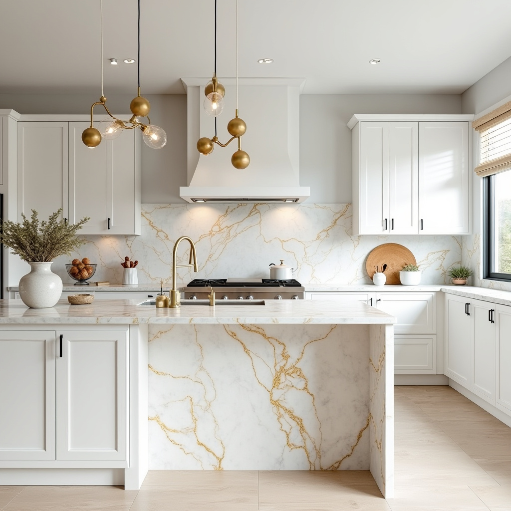 white and gold kitchen ideas 31