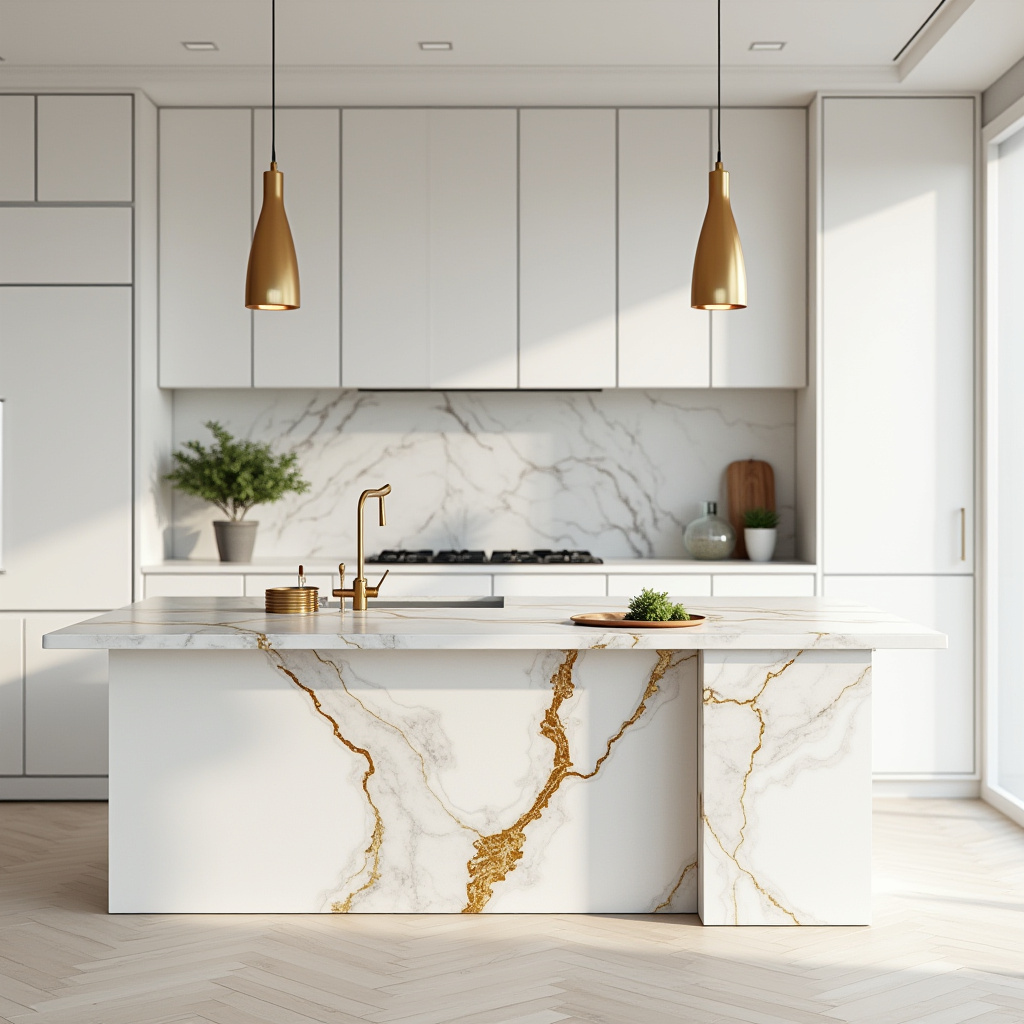 white and gold kitchen ideas 32
