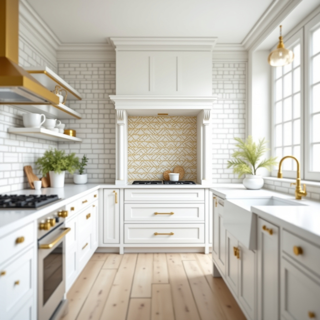 white and gold kitchen ideas 36