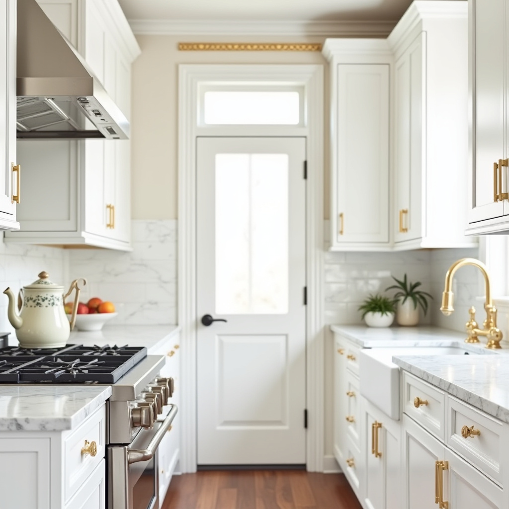 white and gold kitchen ideas 37