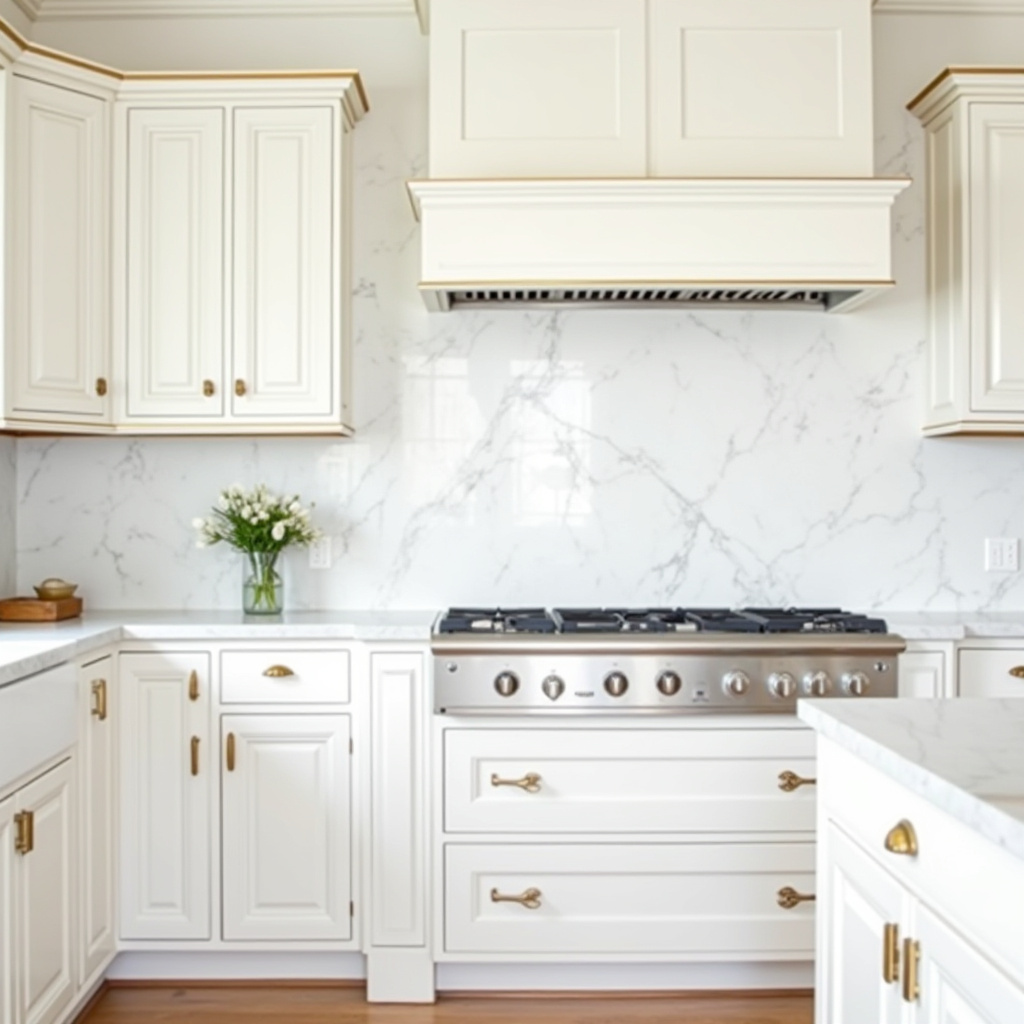 white and gold kitchen ideas 38