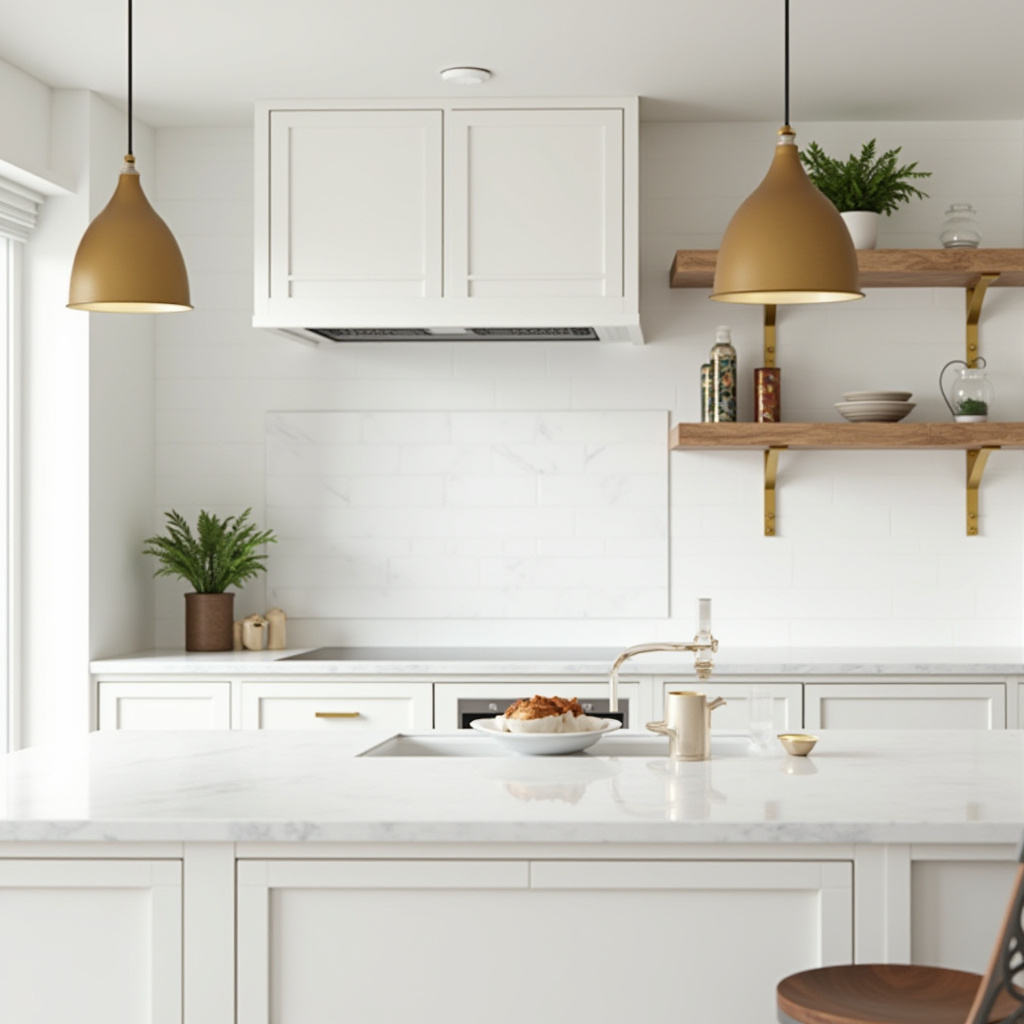 white and gold kitchen ideas 5