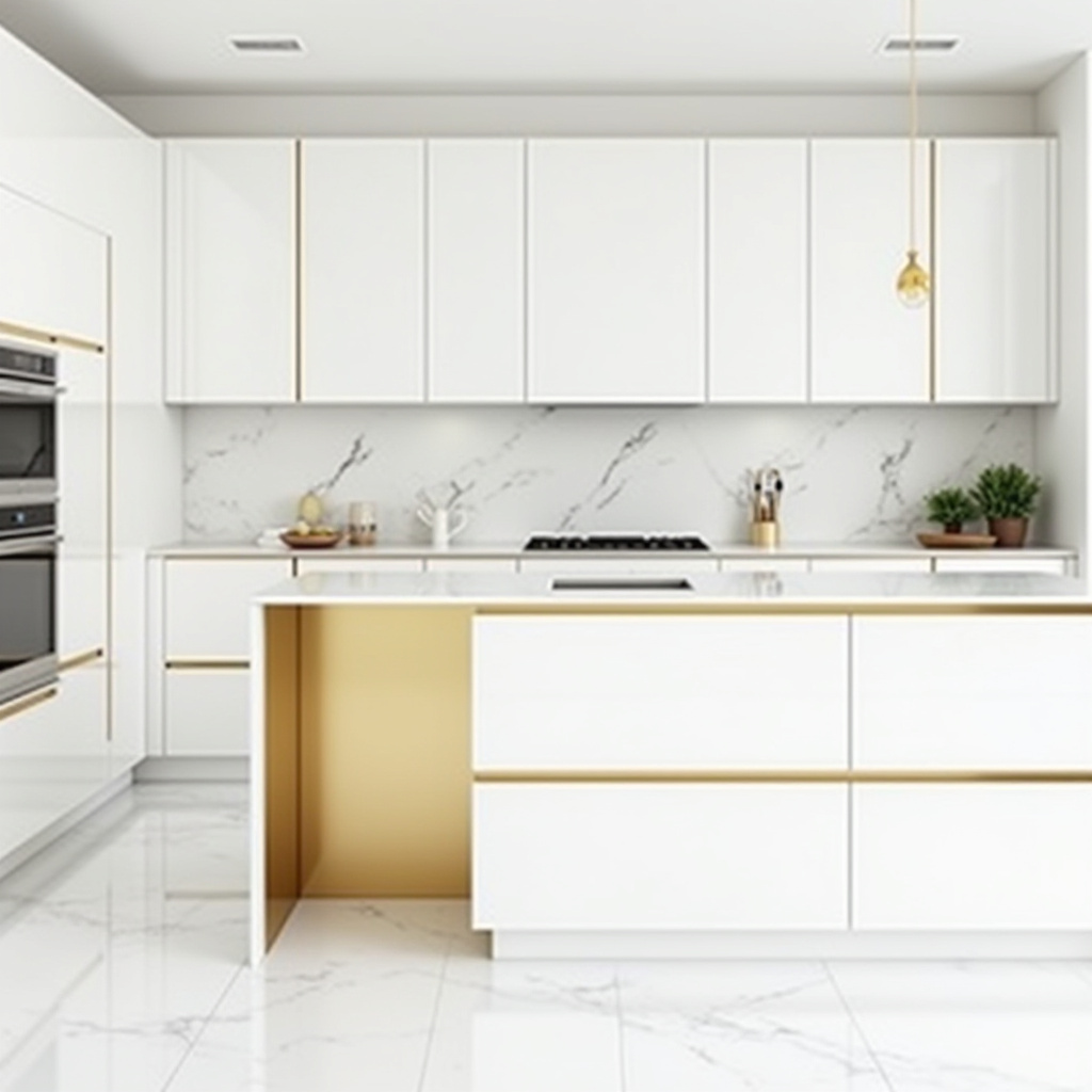 white and gold kitchen ideas 7