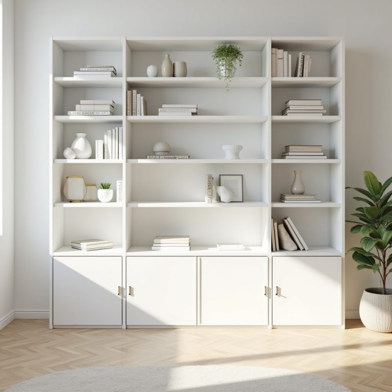 white bookshelf decor 1