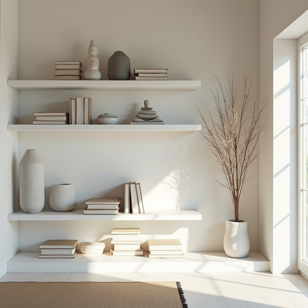 white bookshelf decor 19