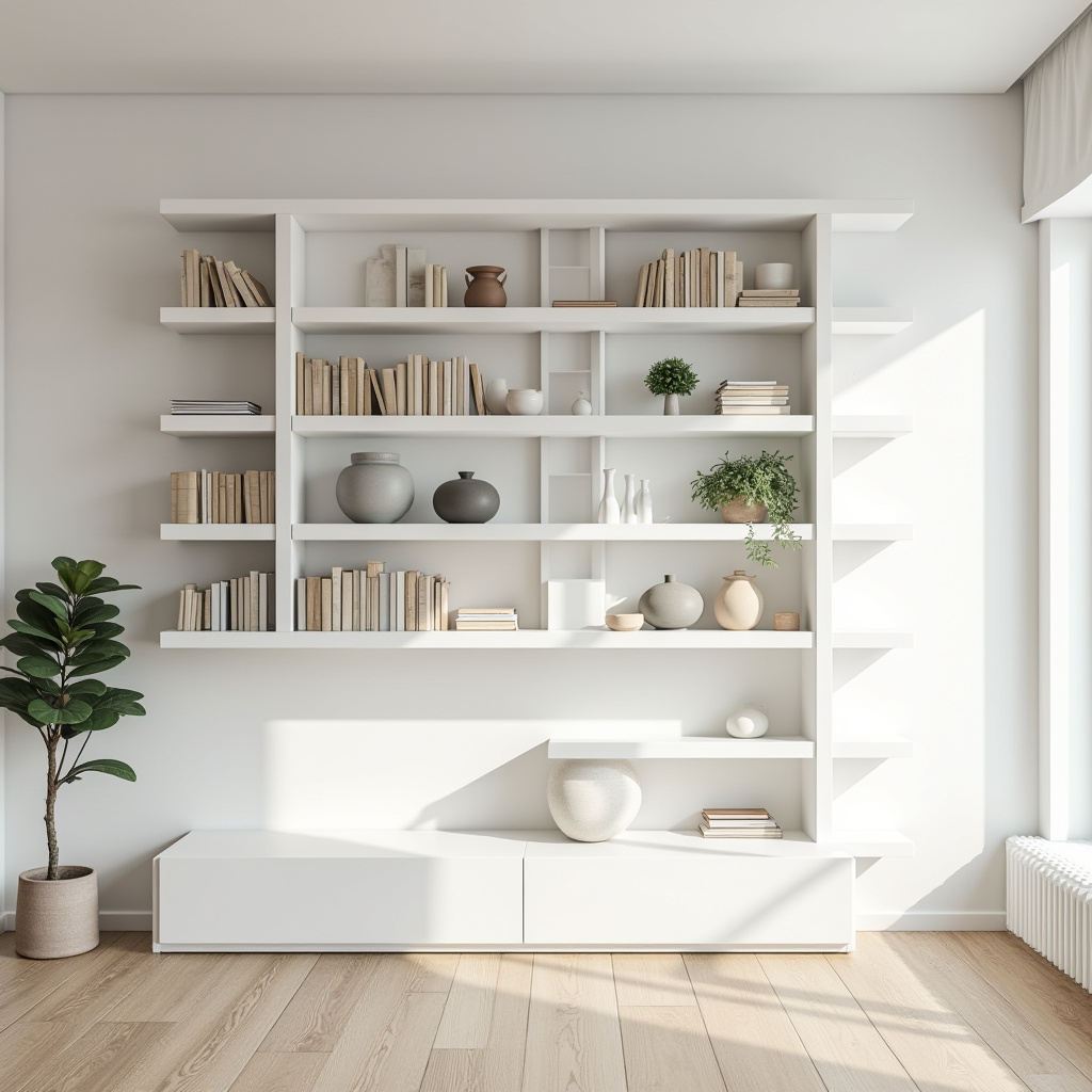 white bookshelf decor 2