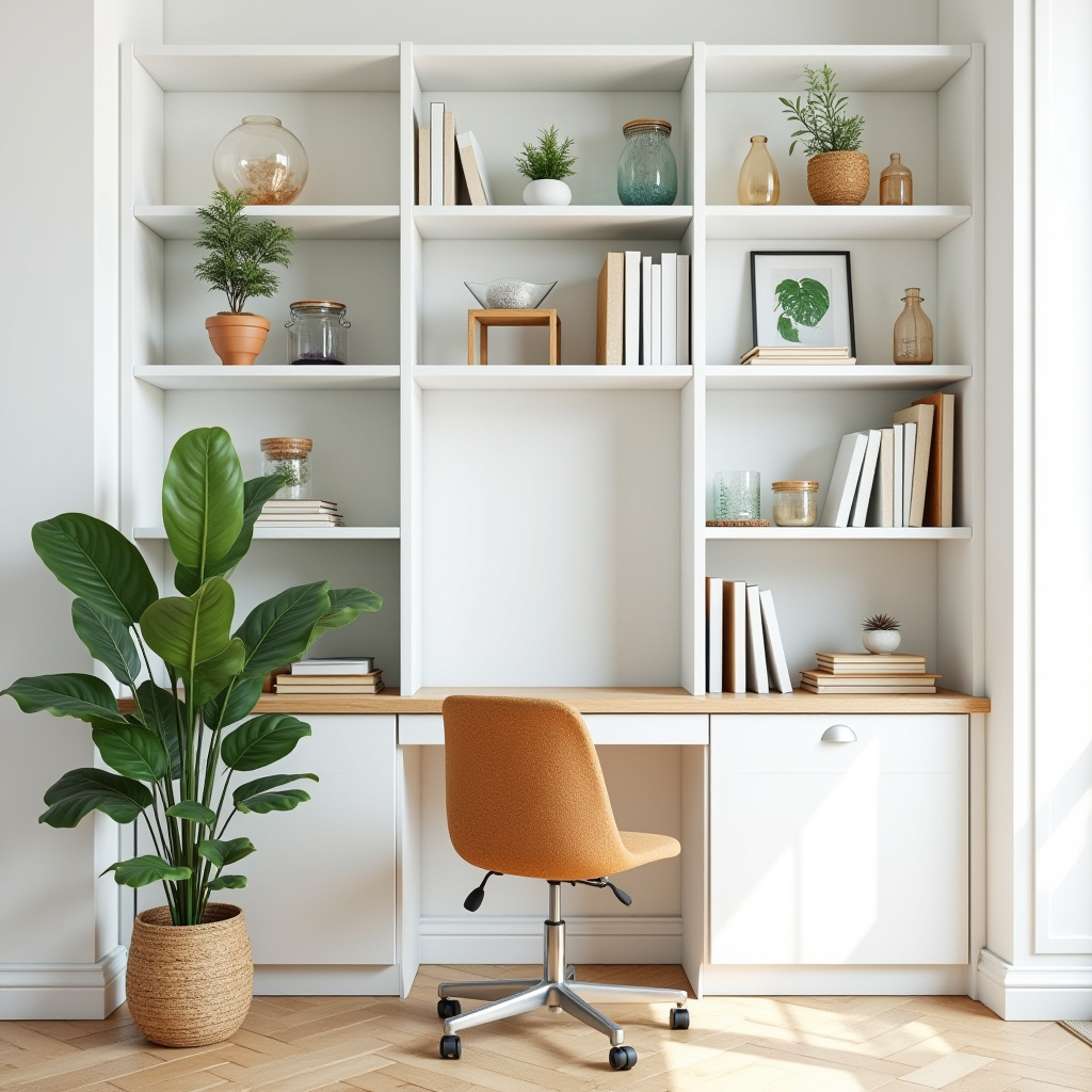 white bookshelf decor 29