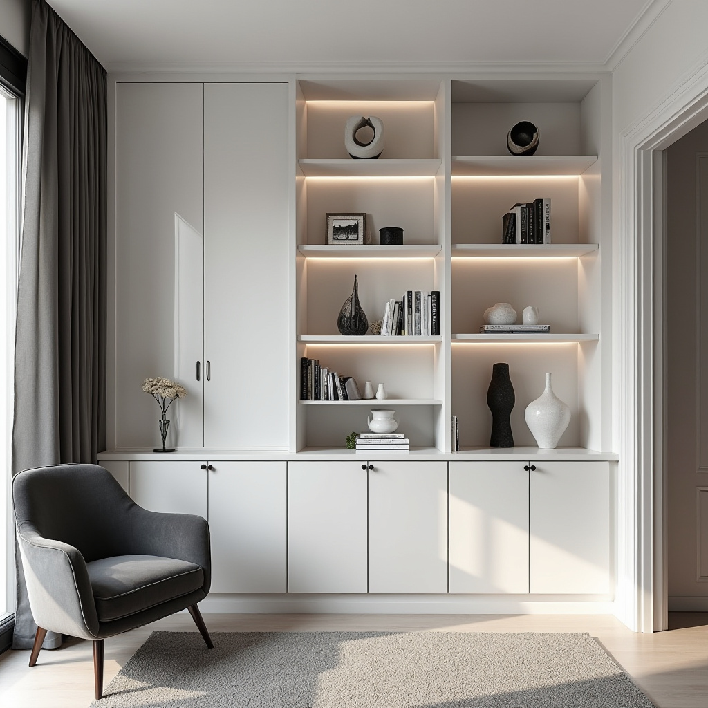 white bookshelf decor 7