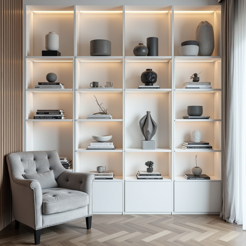 white bookshelf decor 8