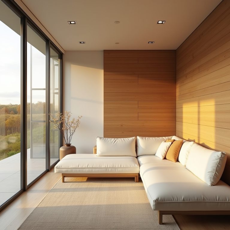 wood panel accent wall living room 1