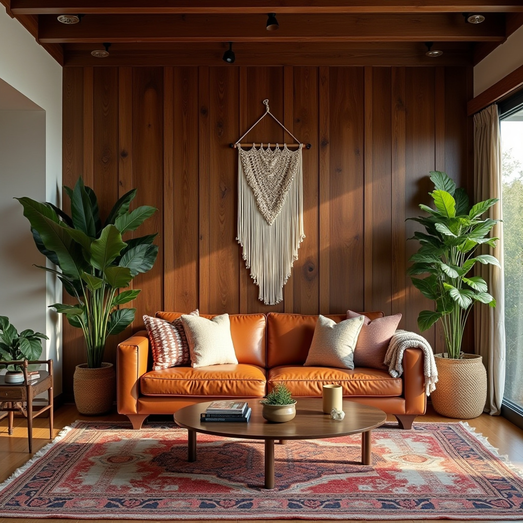 wood panel accent wall living room 10