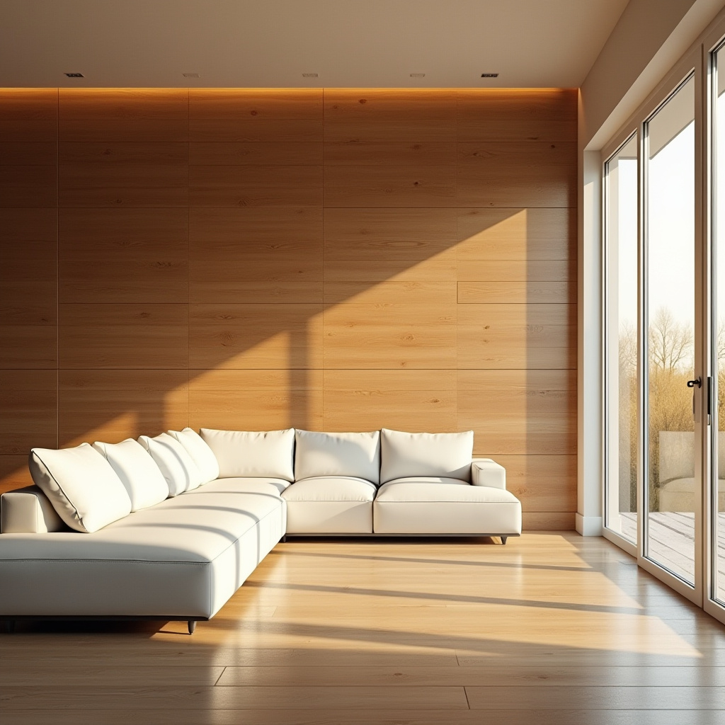 wood panel accent wall living room 2