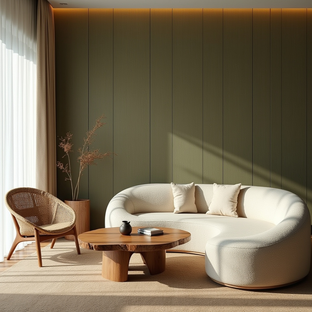 wood panel accent wall living room 21