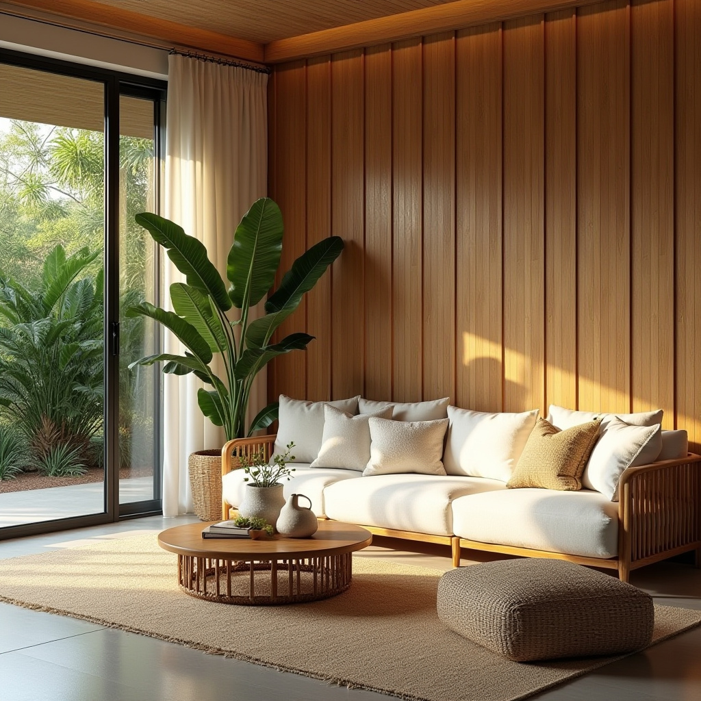 wood panel accent wall living room 27