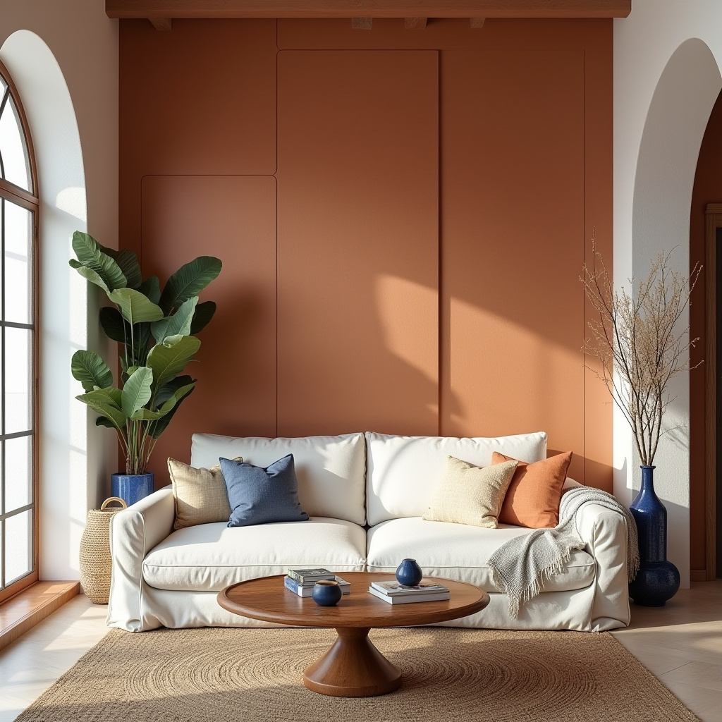 wood panel accent wall living room 35