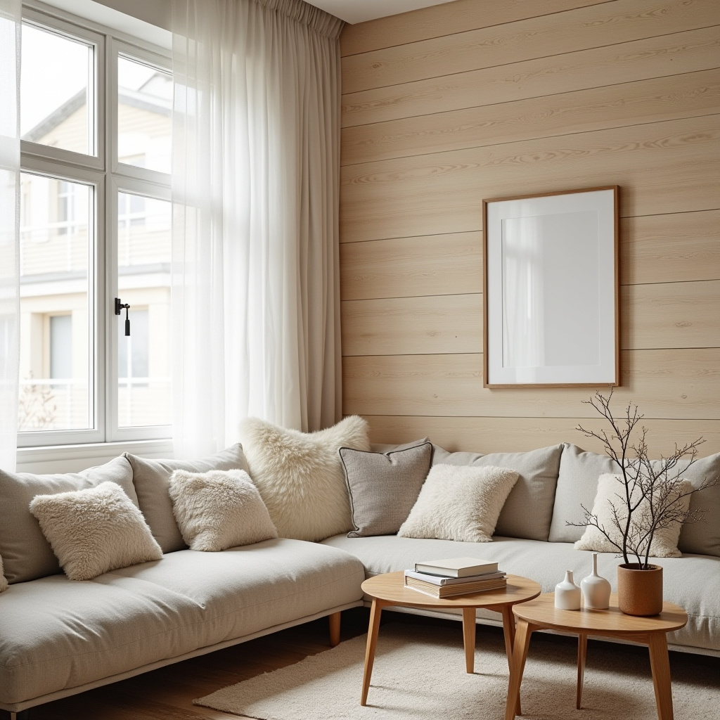 wood panel accent wall living room 7