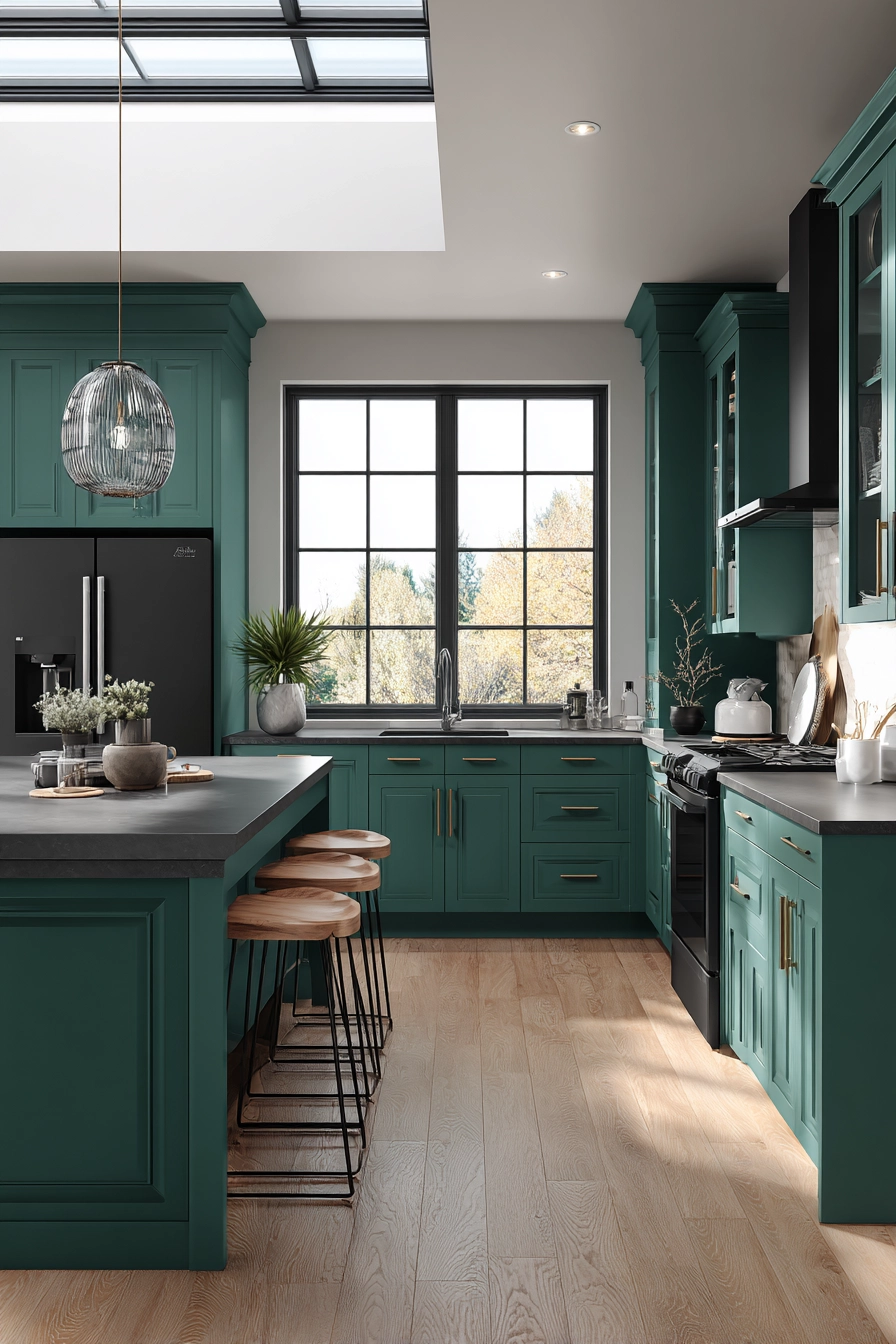 Emerald Green Kitchen Cabinets 12