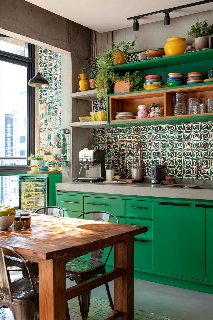 Emerald Green Kitchen Cabinets 17