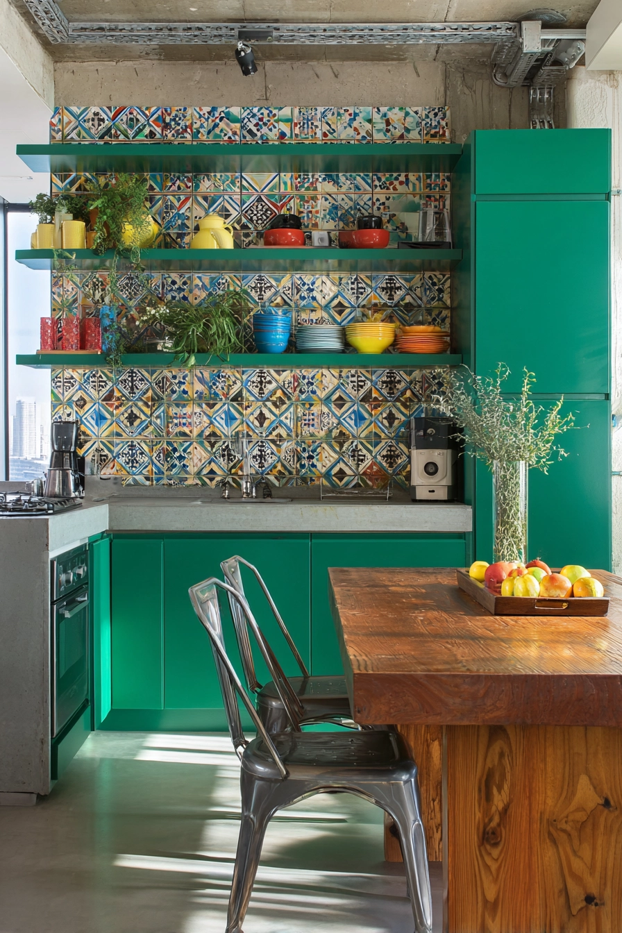 Emerald Green Kitchen Cabinets 18