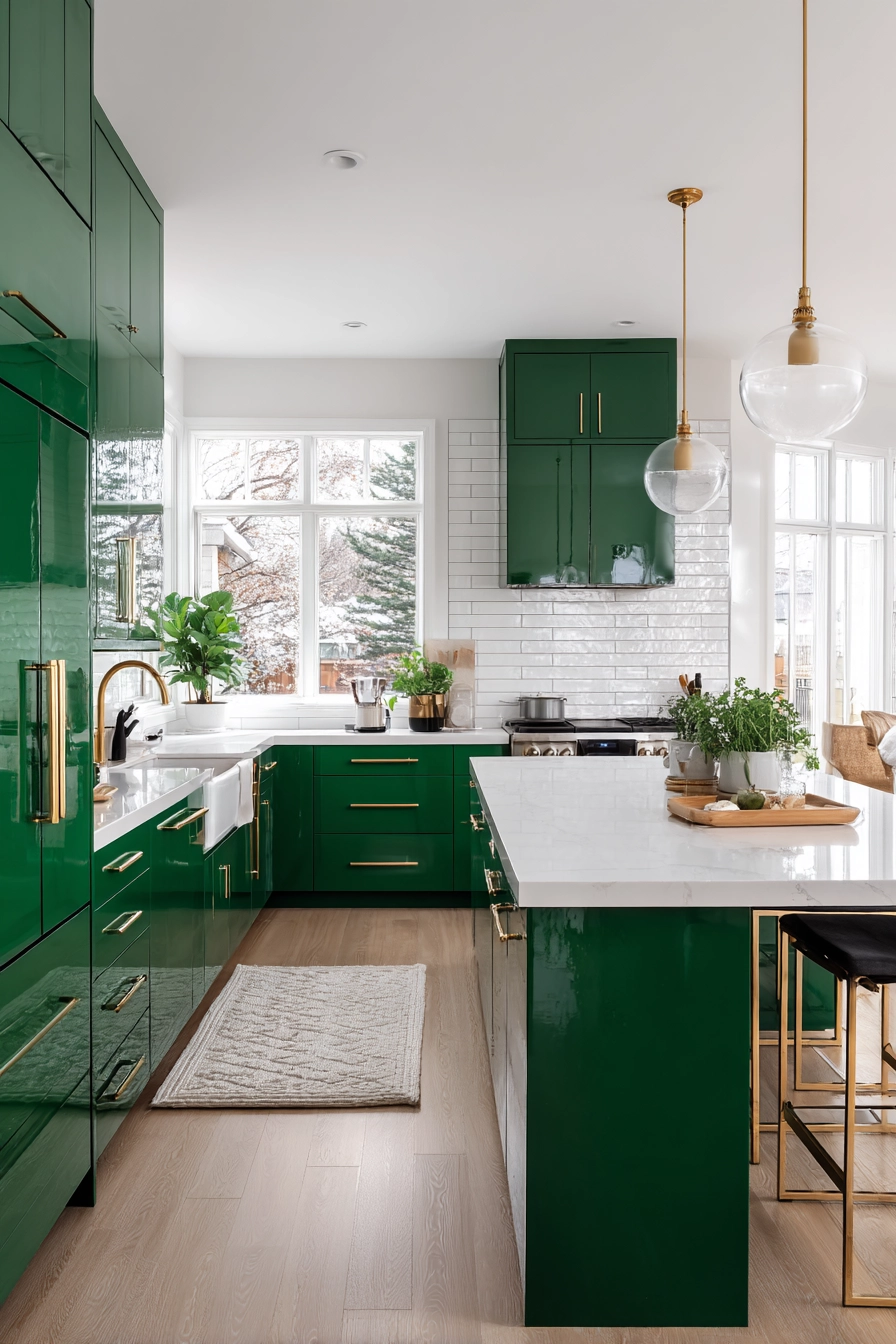 Emerald Green Kitchen Cabinets 2