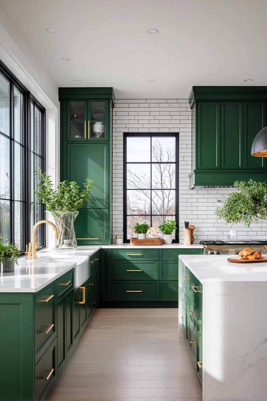 Emerald Green Kitchen Cabinets 3