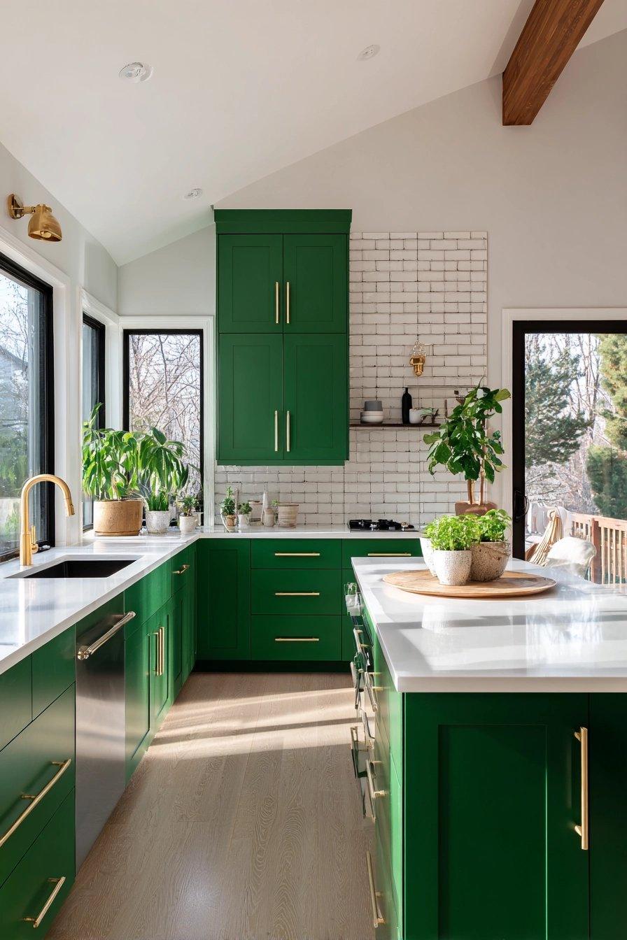 Emerald Green Kitchen Cabinets 4