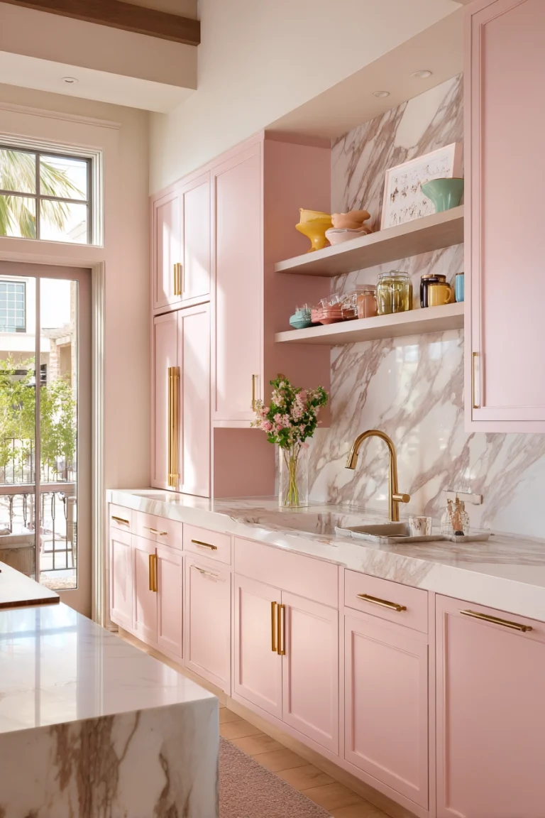 Pink Kitchen Cabinets 1