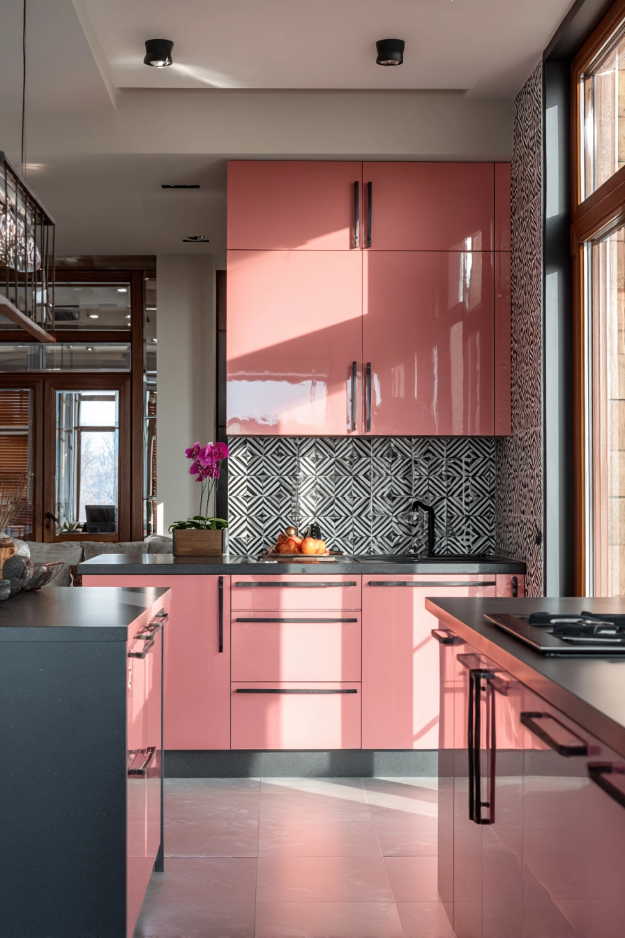 Pink Kitchen Cabinets 11