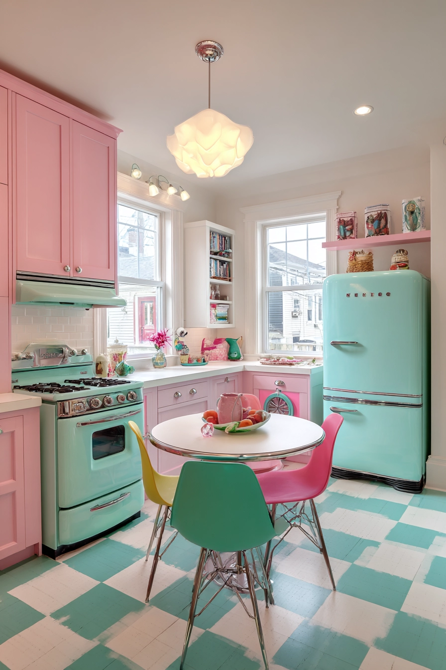 Pink Kitchen Cabinets 13