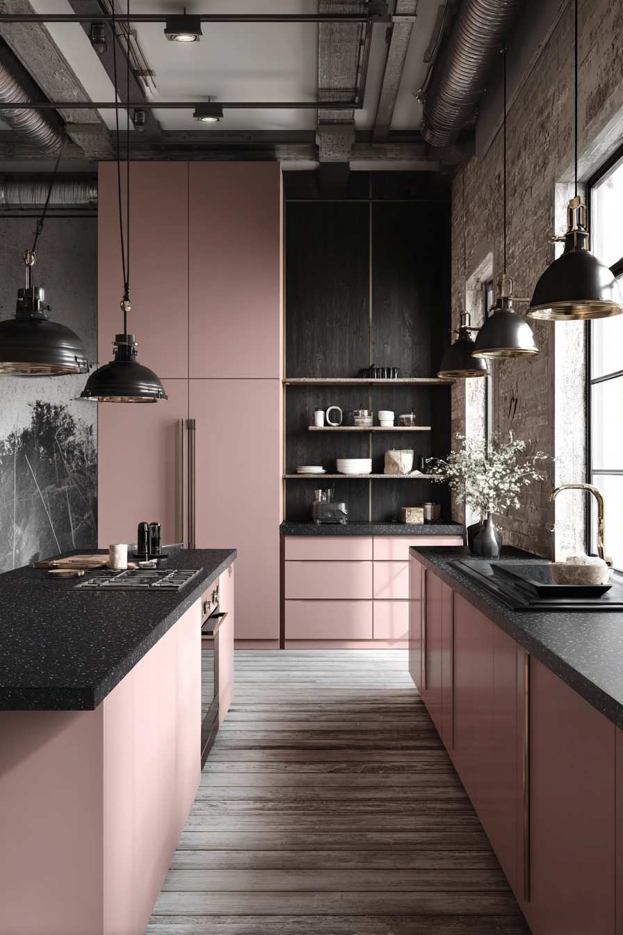Pink Kitchen Cabinets 17