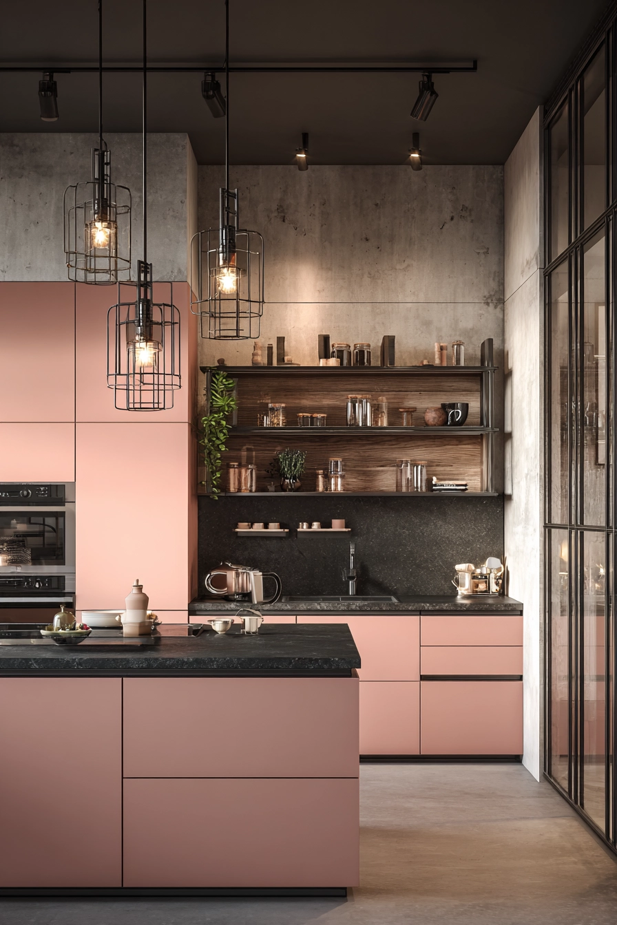 Pink Kitchen Cabinets 20