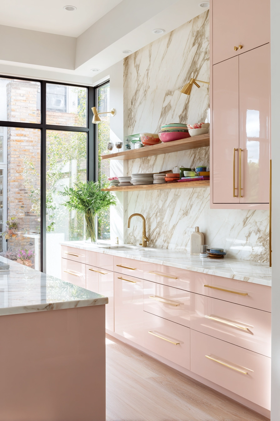 Pink Kitchen Cabinets 4