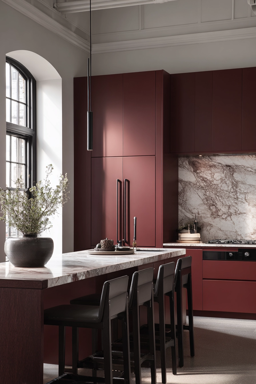 Red Kitchen Cabinets 10