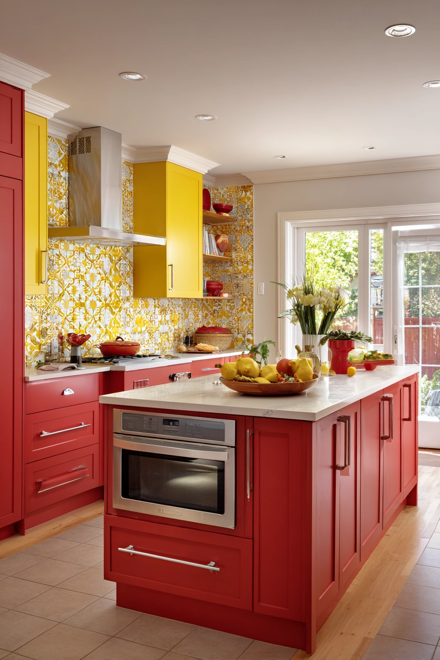 Red Kitchen Cabinets 17